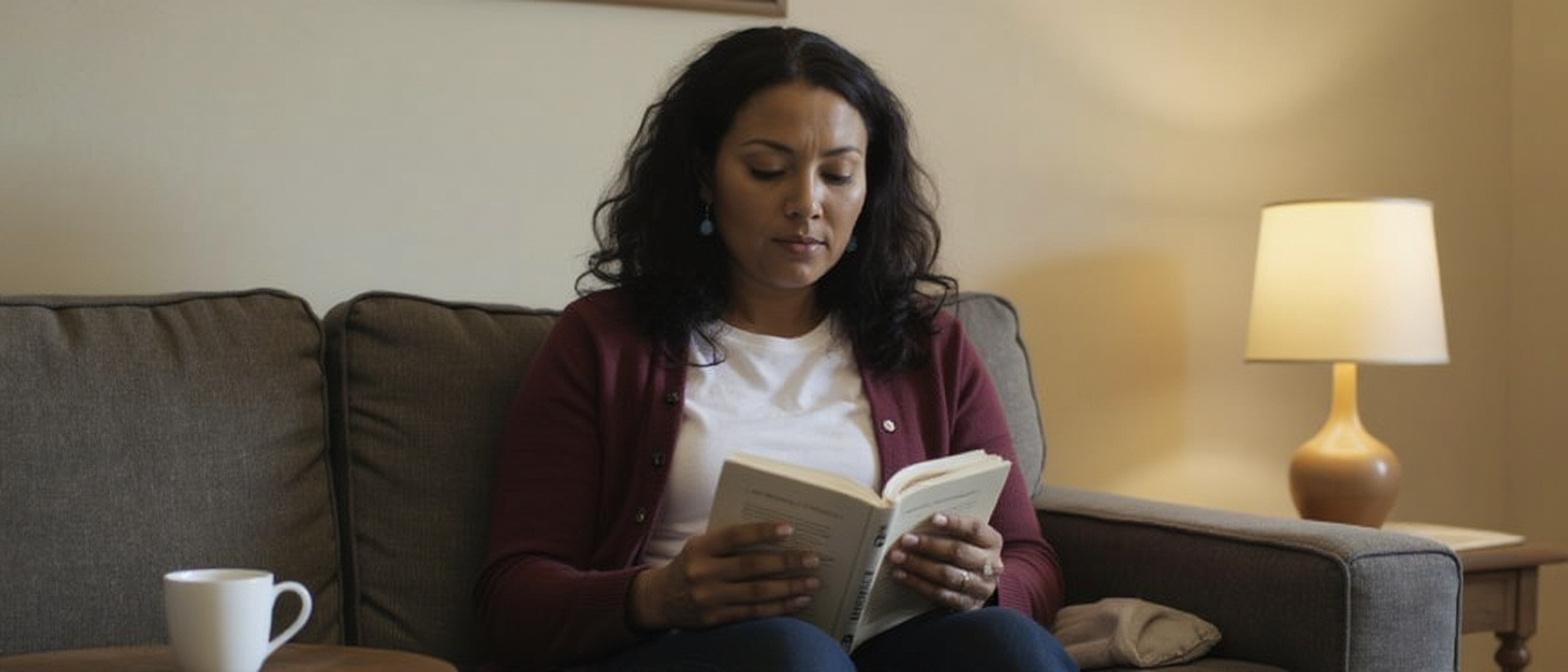 Beth Childs reading vitiligo research